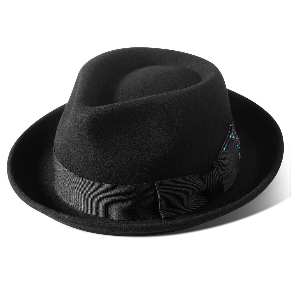 6769 Fedora Hats /, 100% Wool Felt Hat Gain Trilby Fedoras Hat